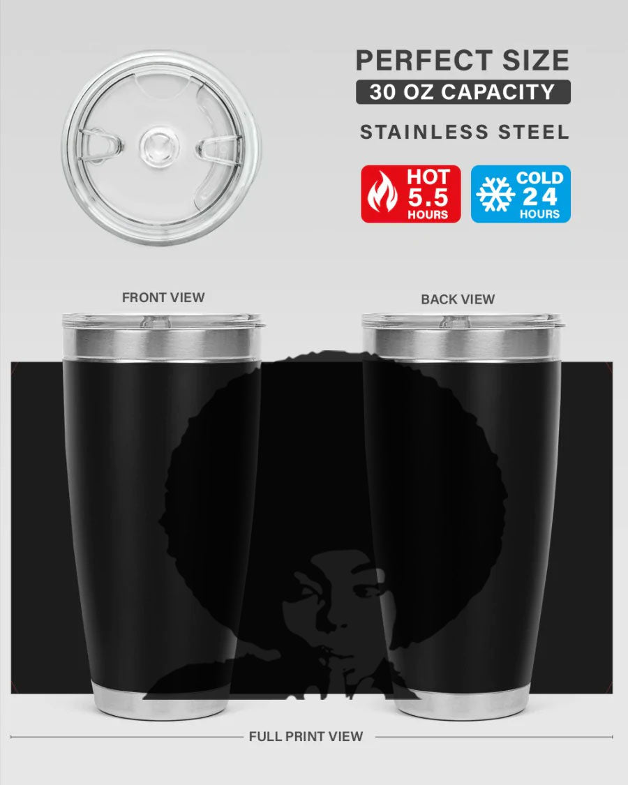 Black Women - Queen 36# Tumbler, 20oz stainless steel with double wall vacuum insulation, featuring a stylish design for hot and cold beverages.