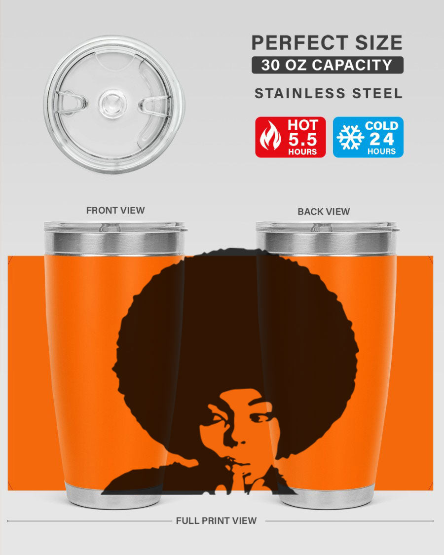 Black Women - Queen 36# Tumbler, 20oz stainless steel with double wall vacuum insulation, featuring a stylish design for hot and cold beverages.