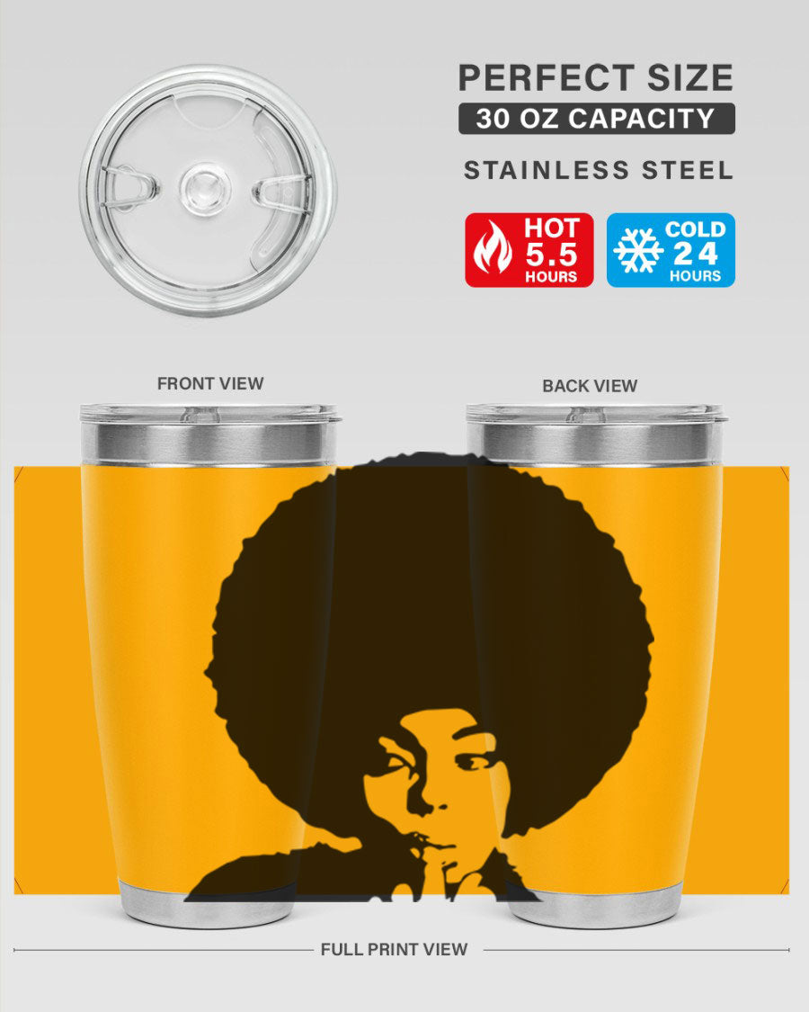 Black Women - Queen 36# Tumbler, 20oz stainless steel with double wall vacuum insulation, featuring a stylish design for hot and cold beverages.