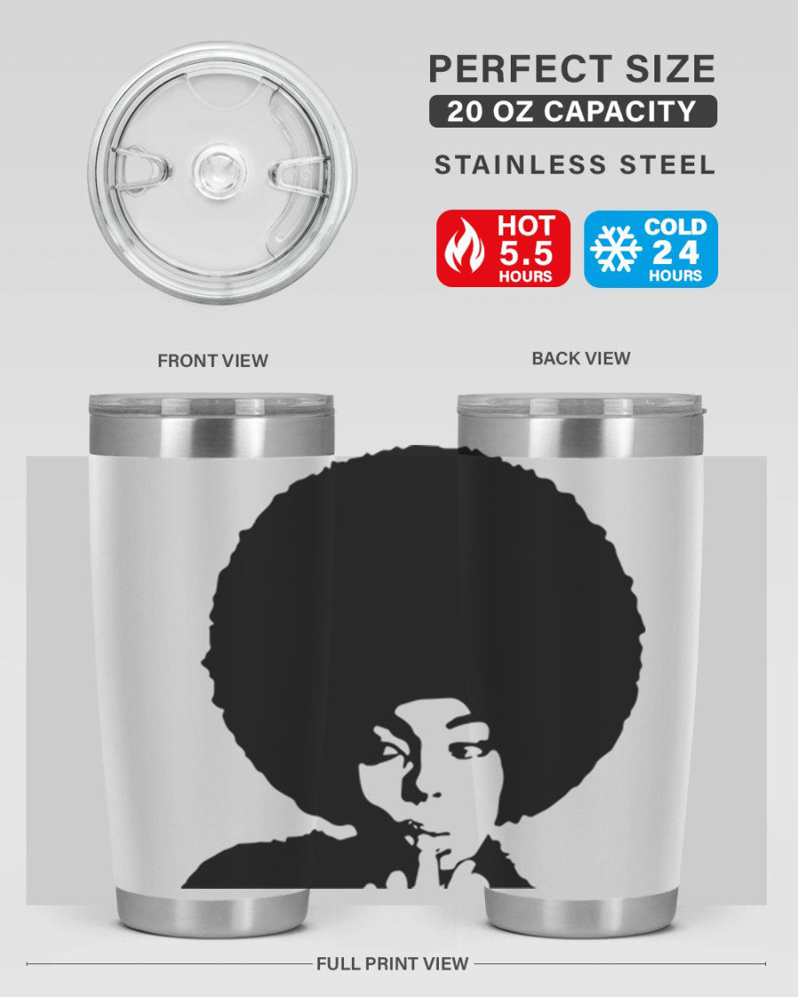 Black Women - Queen 36# Tumbler, 20oz stainless steel with double wall vacuum insulation, featuring a stylish design for hot and cold beverages.
