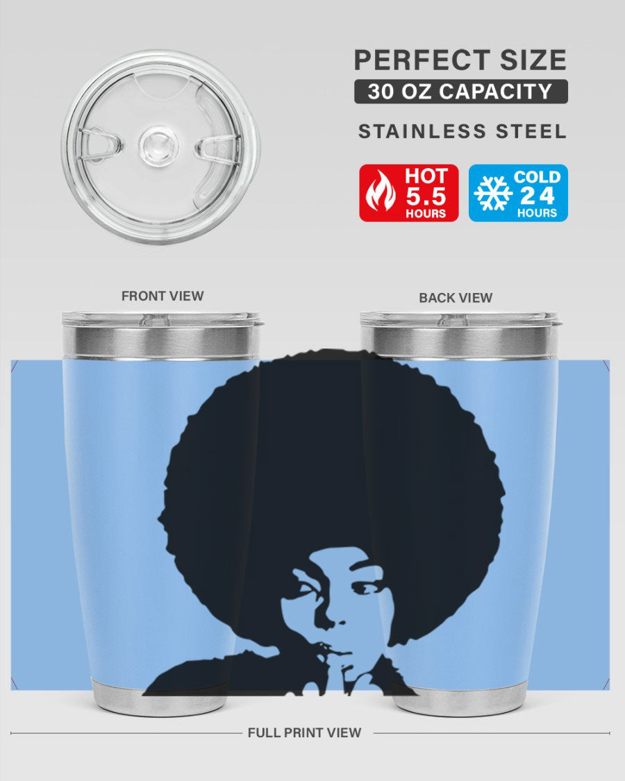 Black Women - Queen 36# Tumbler, 20oz stainless steel with double wall vacuum insulation, featuring a stylish design for hot and cold beverages.