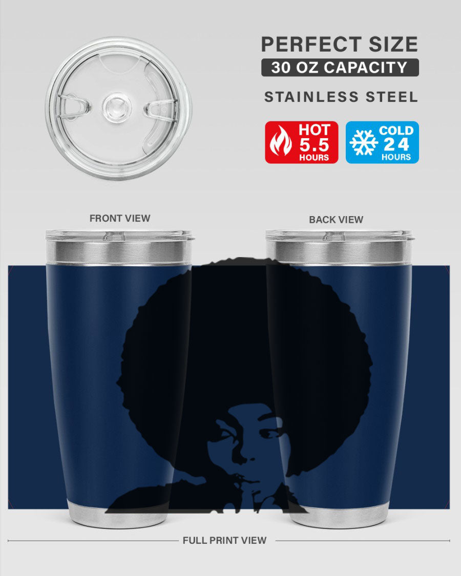 Black Women - Queen 36# Tumbler, 20oz stainless steel with double wall vacuum insulation, featuring a stylish design for hot and cold beverages.