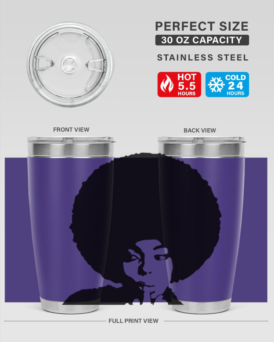 Black Women - Queen 36# Tumbler, 20oz stainless steel with double wall vacuum insulation, featuring a stylish design for hot and cold beverages.