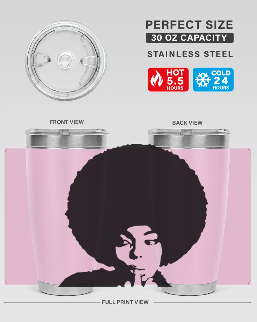 Black Women - Queen 36# Tumbler, 20oz stainless steel with double wall vacuum insulation, featuring a stylish design for hot and cold beverages.