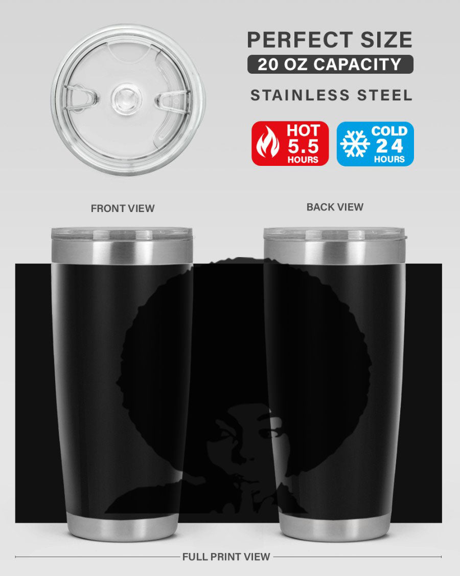 Black Women - Queen 36# Tumbler, 20oz stainless steel with double wall vacuum insulation, featuring a stylish design for hot and cold beverages.