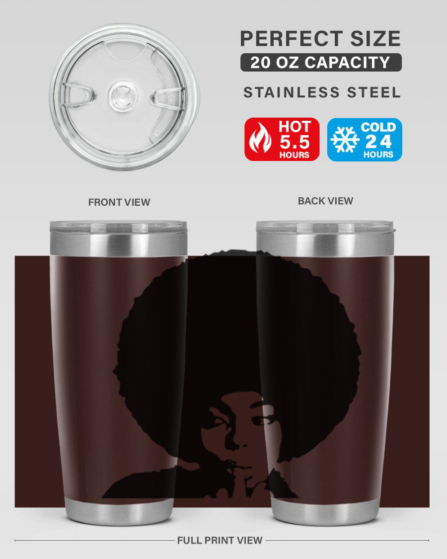 Black Women - Queen 36# Tumbler, 20oz stainless steel with double wall vacuum insulation, featuring a stylish design for hot and cold beverages.