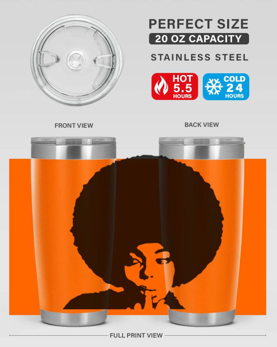 Black Women - Queen 36# Tumbler, 20oz stainless steel with double wall vacuum insulation, featuring a stylish design for hot and cold beverages.