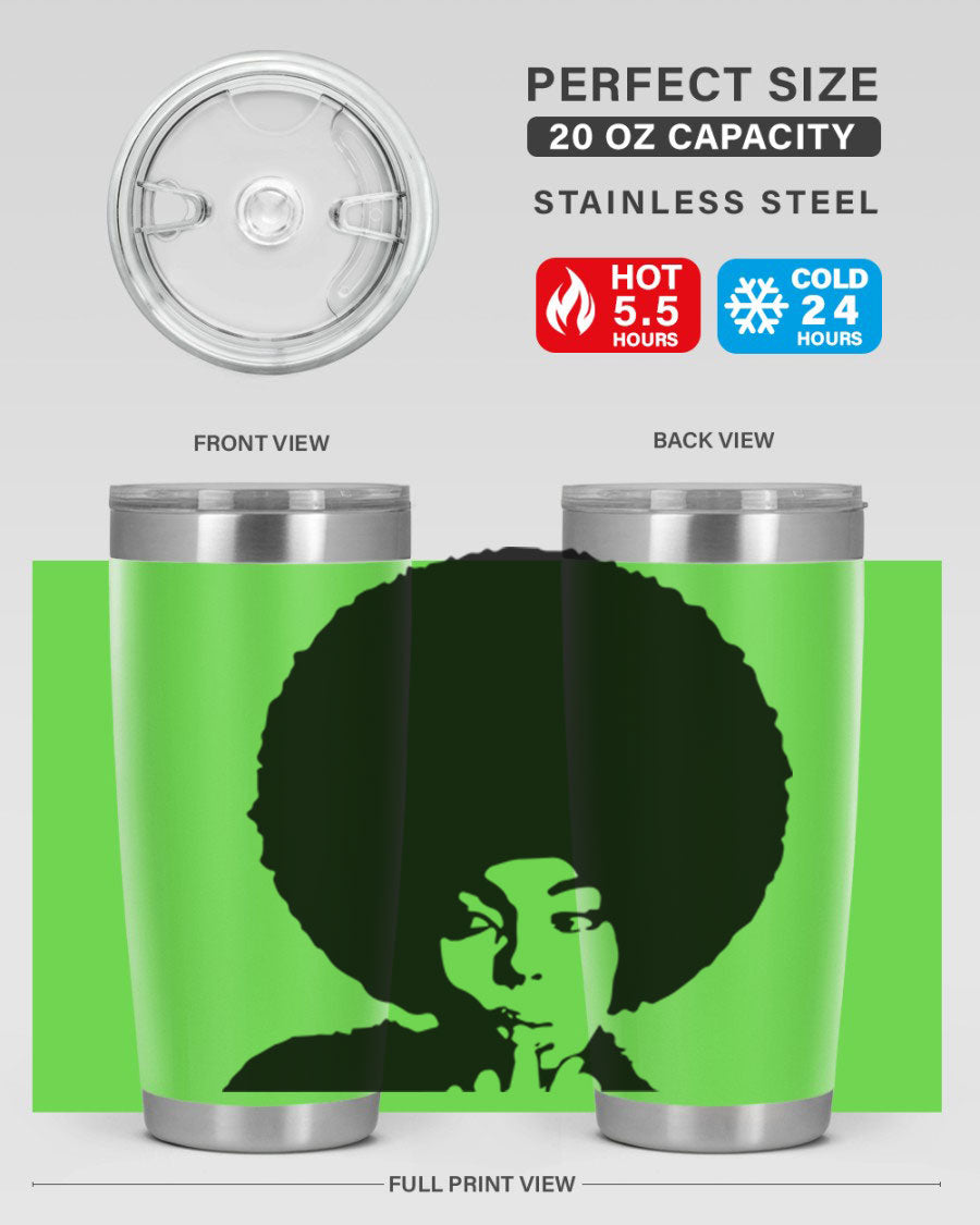 Black Women - Queen 36# Tumbler, 20oz stainless steel with double wall vacuum insulation, featuring a stylish design for hot and cold beverages.