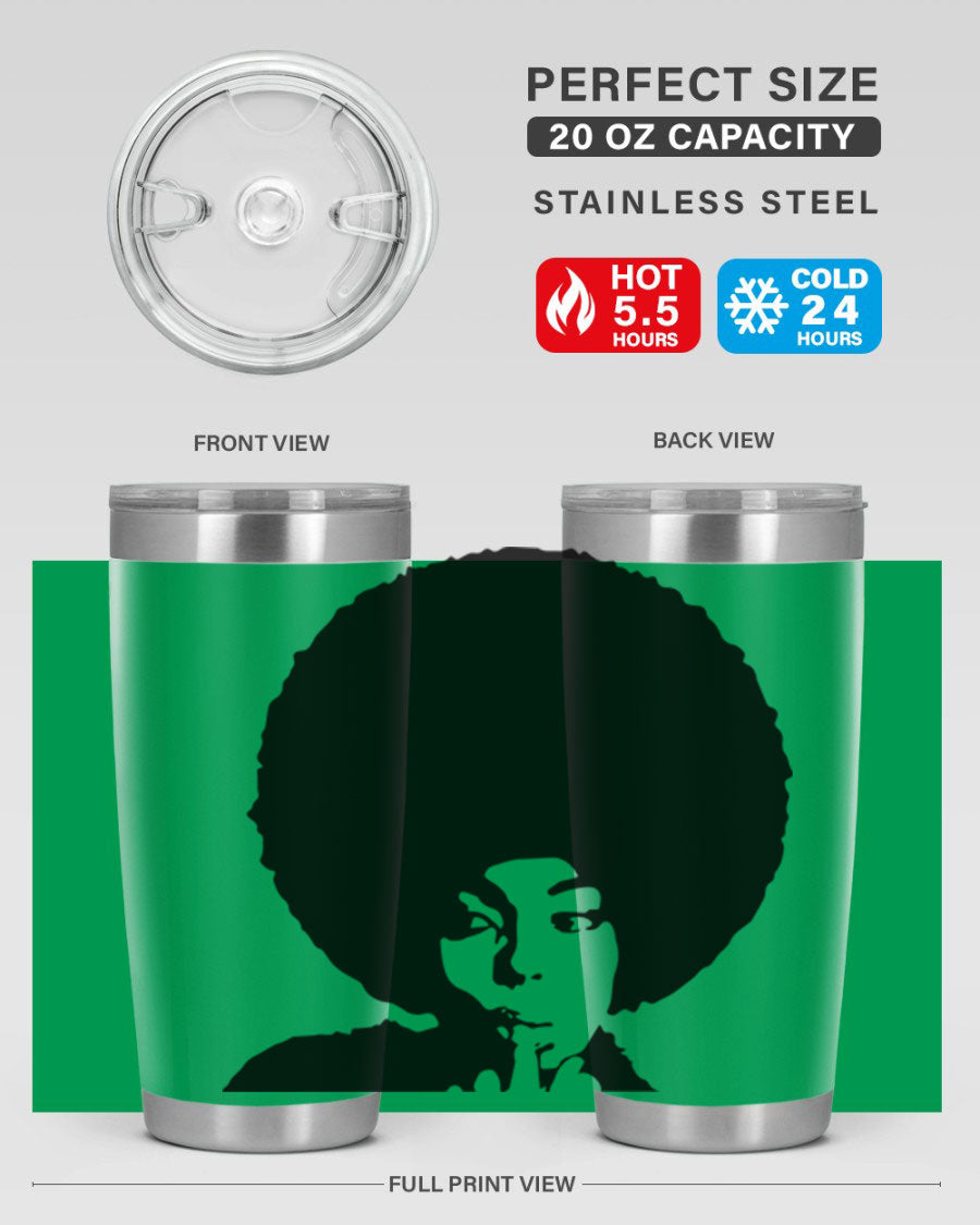 Black Women - Queen 36# Tumbler, 20oz stainless steel with double wall vacuum insulation, featuring a stylish design for hot and cold beverages.