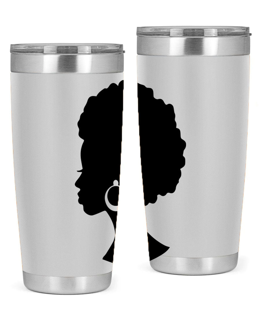 Black Women - Queen 37# Tumbler featuring double wall vacuum stainless steel design with a vibrant print celebrating black women.