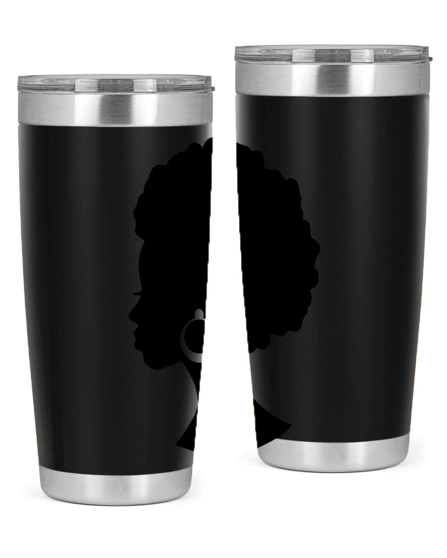 Black Women - Queen 37# Tumbler featuring double wall vacuum stainless steel design with a vibrant print celebrating black women.