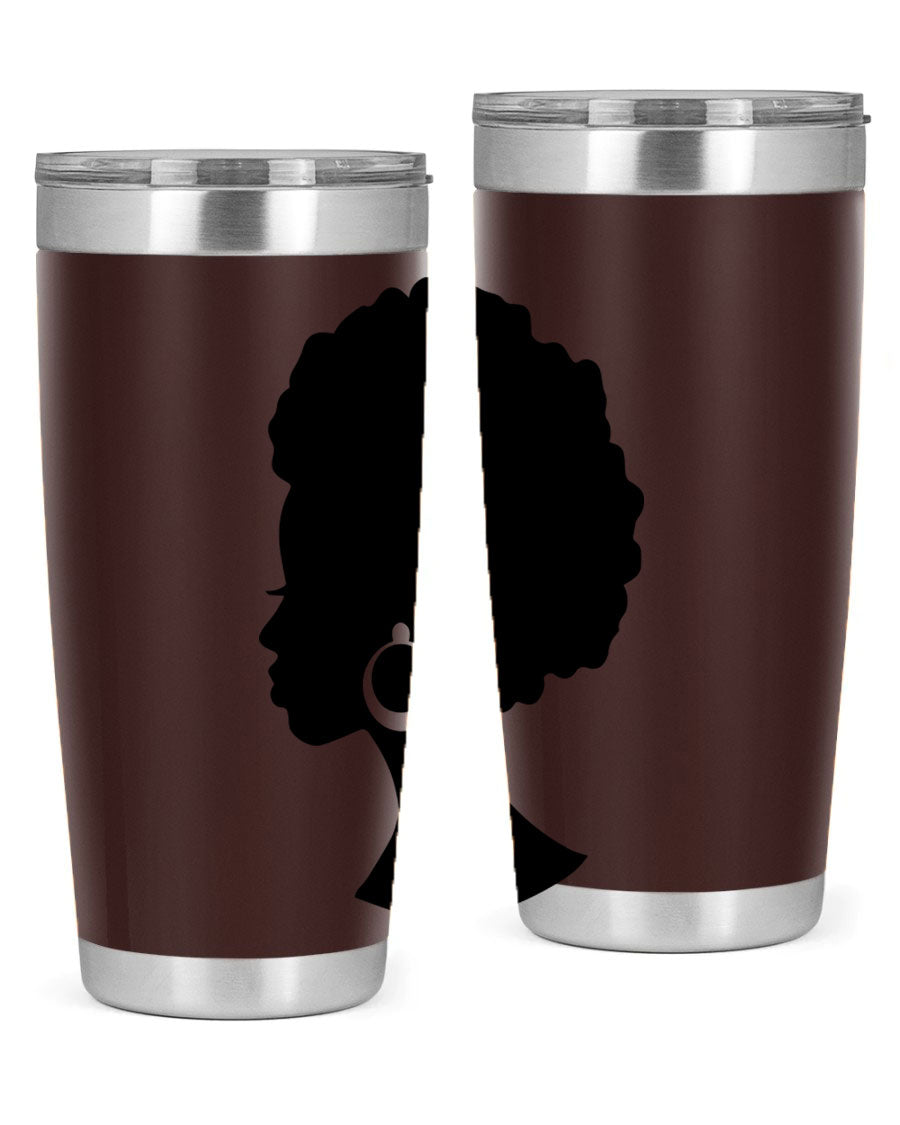 Black Women - Queen 37# Tumbler featuring double wall vacuum stainless steel design with a vibrant print celebrating black women.