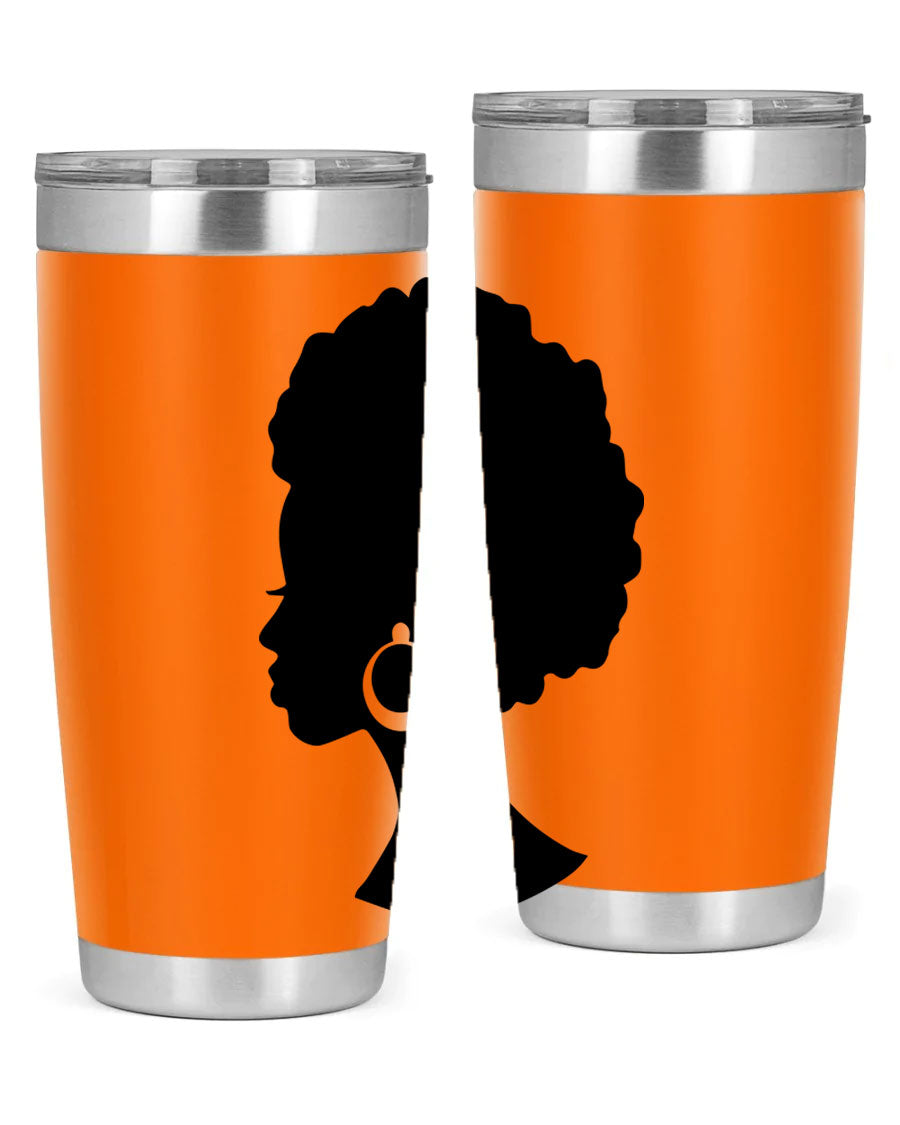 Black Women - Queen 37# Tumbler featuring double wall vacuum stainless steel design with a vibrant print celebrating black women.