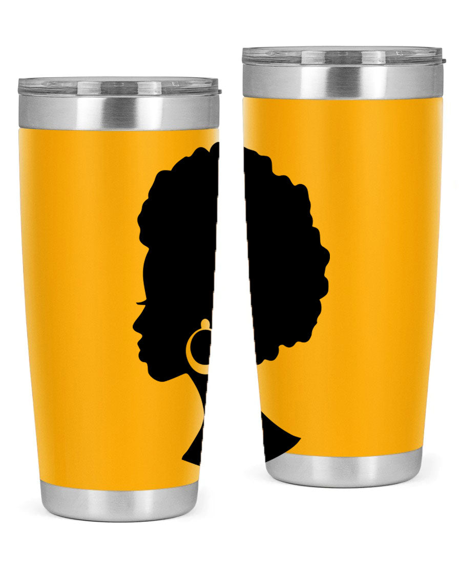 Black Women - Queen 37# Tumbler featuring double wall vacuum stainless steel design with a vibrant print celebrating black women.