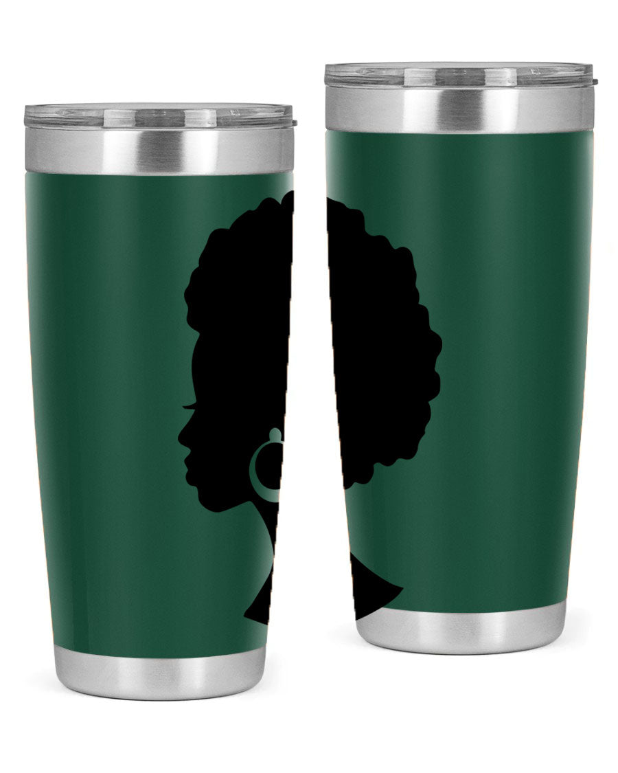 Black Women - Queen 37# Tumbler featuring double wall vacuum stainless steel design with a vibrant print celebrating black women.