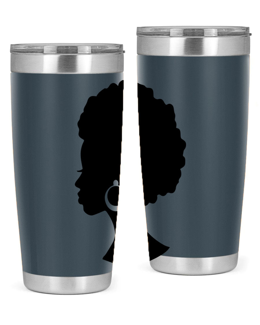 Black Women - Queen 37# Tumbler featuring double wall vacuum stainless steel design with a vibrant print celebrating black women.