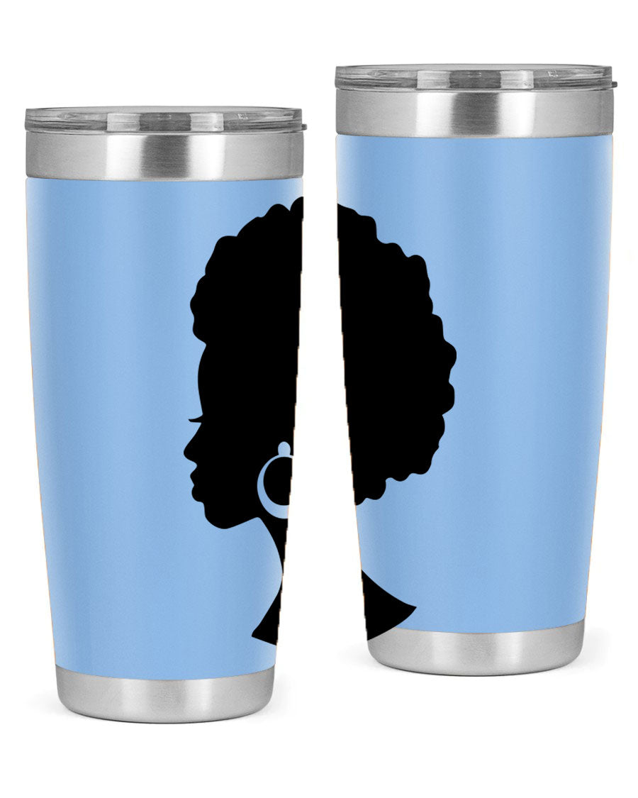 Black Women - Queen 37# Tumbler featuring double wall vacuum stainless steel design with a vibrant print celebrating black women.