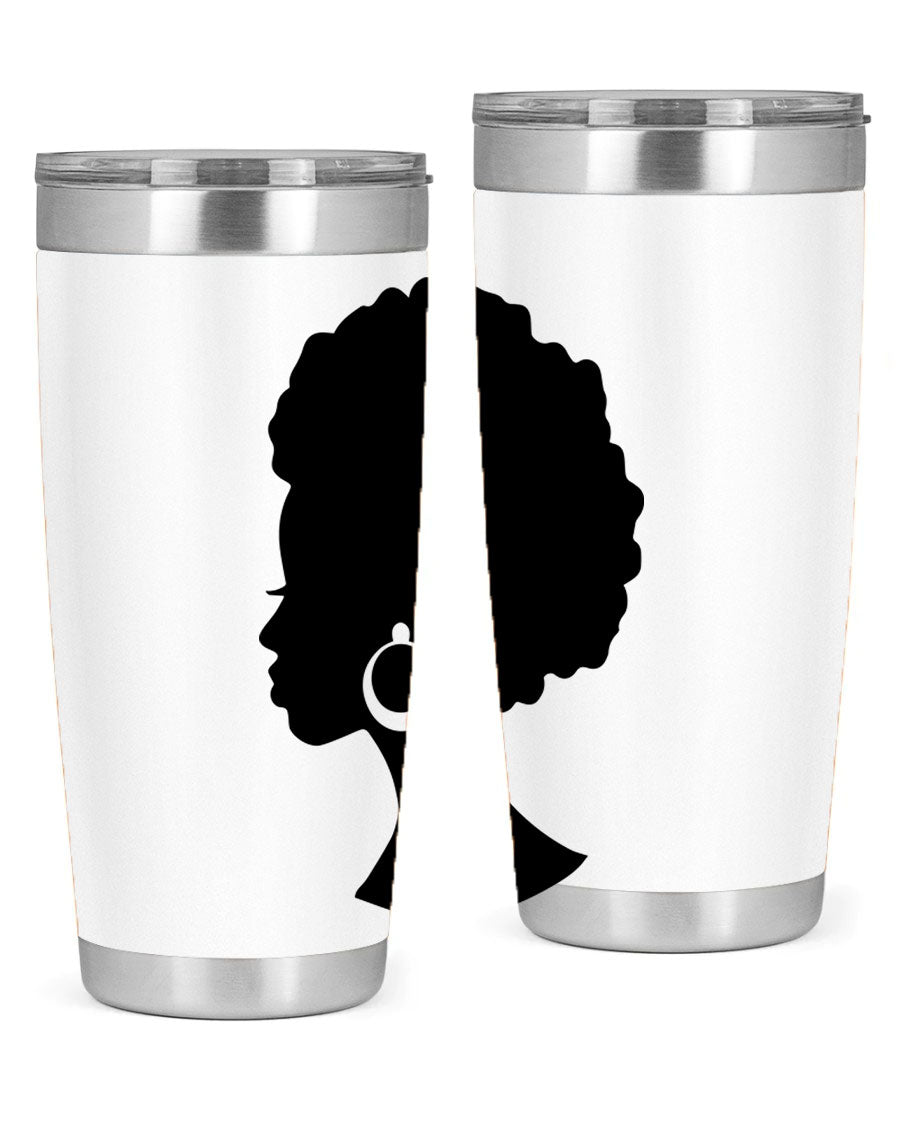Black Women - Queen 37# Tumbler featuring double wall vacuum stainless steel design with a vibrant print celebrating black women.
