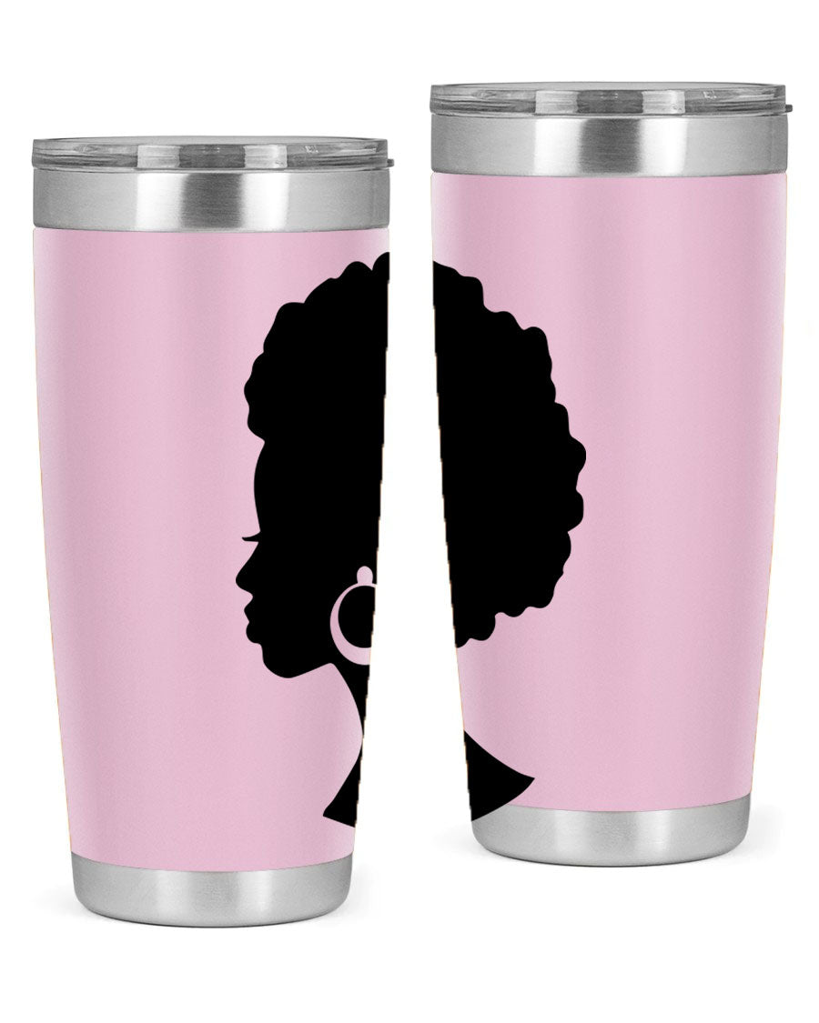 Black Women - Queen 37# Tumbler featuring double wall vacuum stainless steel design with a vibrant print celebrating black women.