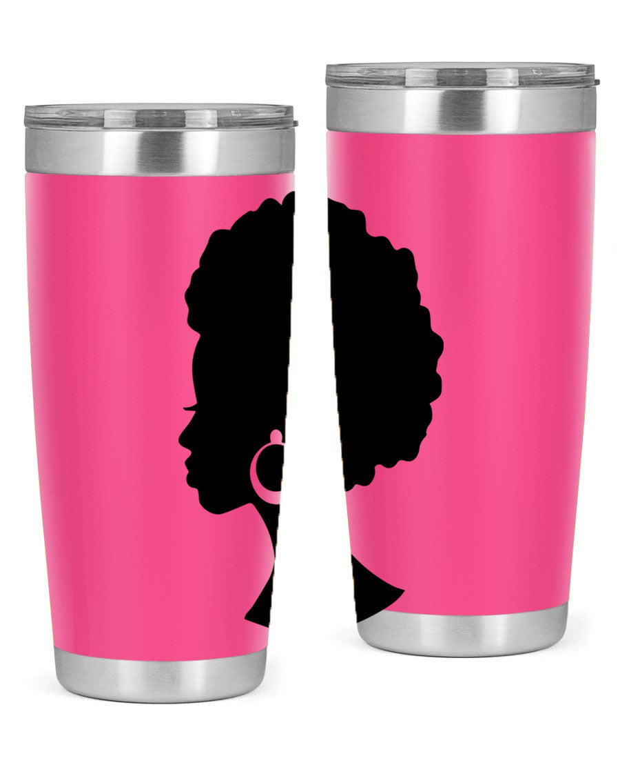Black Women - Queen 37# Tumbler featuring double wall vacuum stainless steel design with a vibrant print celebrating black women.