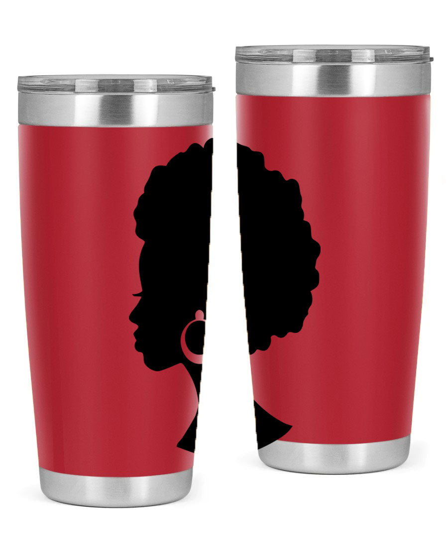 Black Women - Queen 37# Tumbler featuring double wall vacuum stainless steel design with a vibrant print celebrating black women.