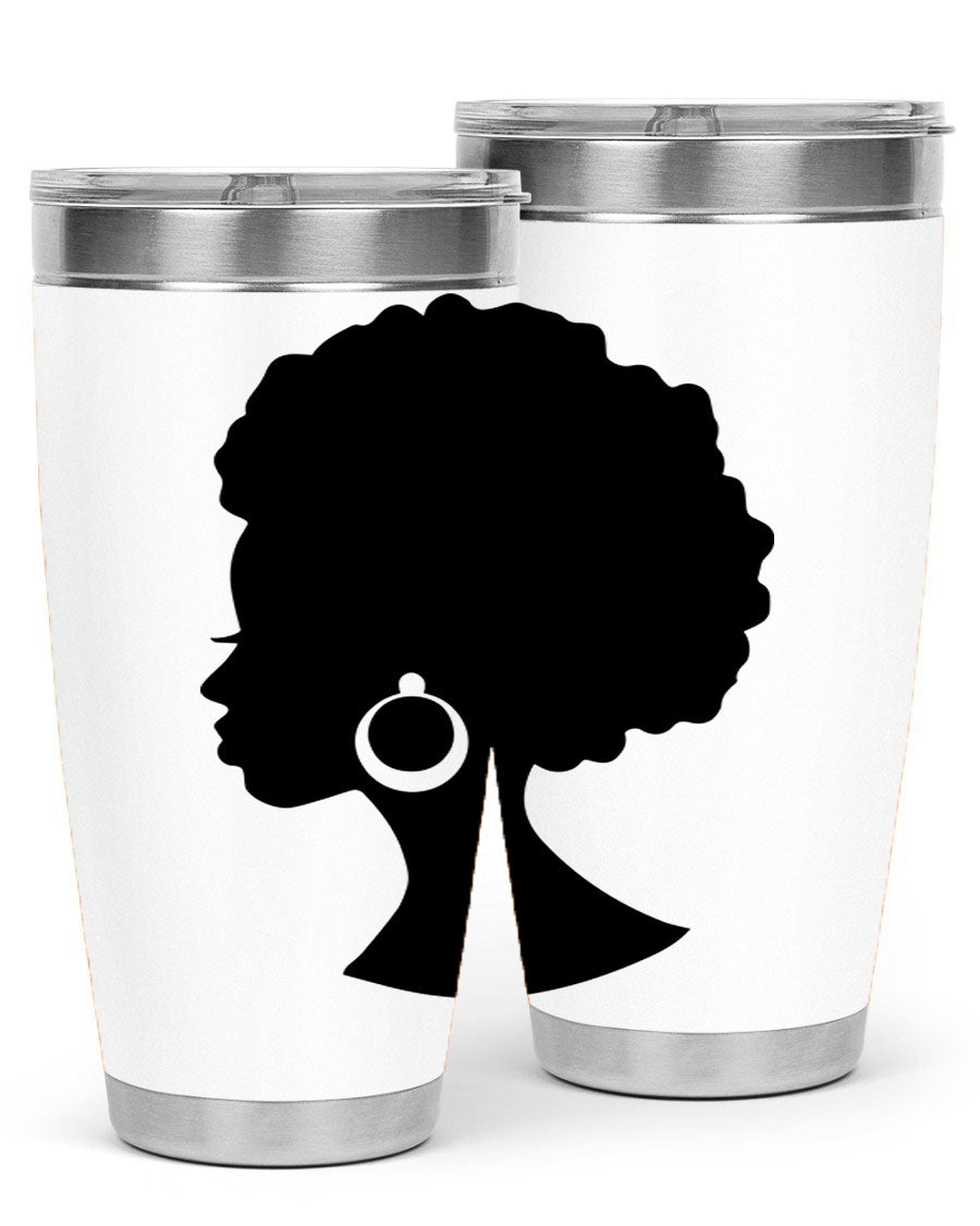 Black Women - Queen 37# Tumbler featuring double wall vacuum stainless steel design with a vibrant print celebrating black women.