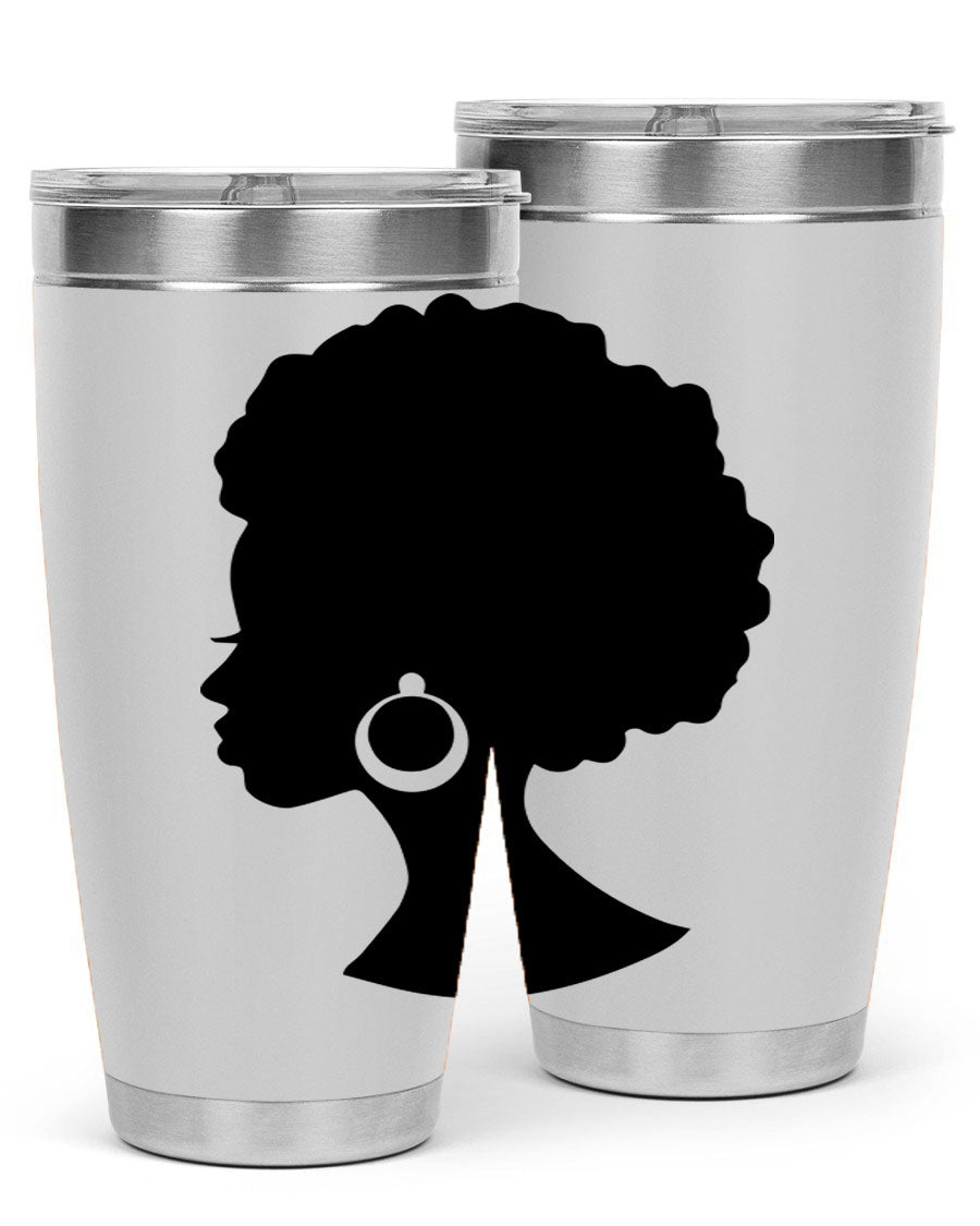Black Women - Queen 37# Tumbler featuring double wall vacuum stainless steel design with a vibrant print celebrating black women.