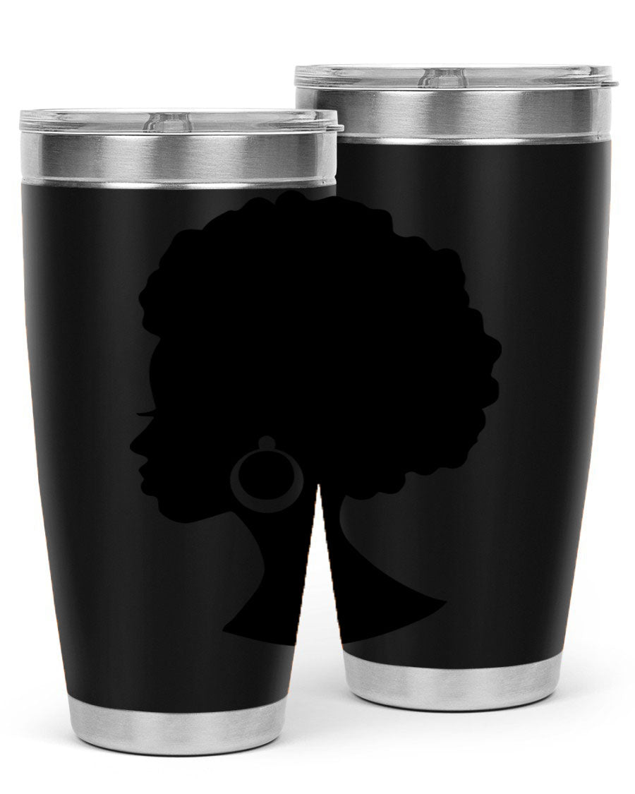 Black Women - Queen 37# Tumbler featuring double wall vacuum stainless steel design with a vibrant print celebrating black women.