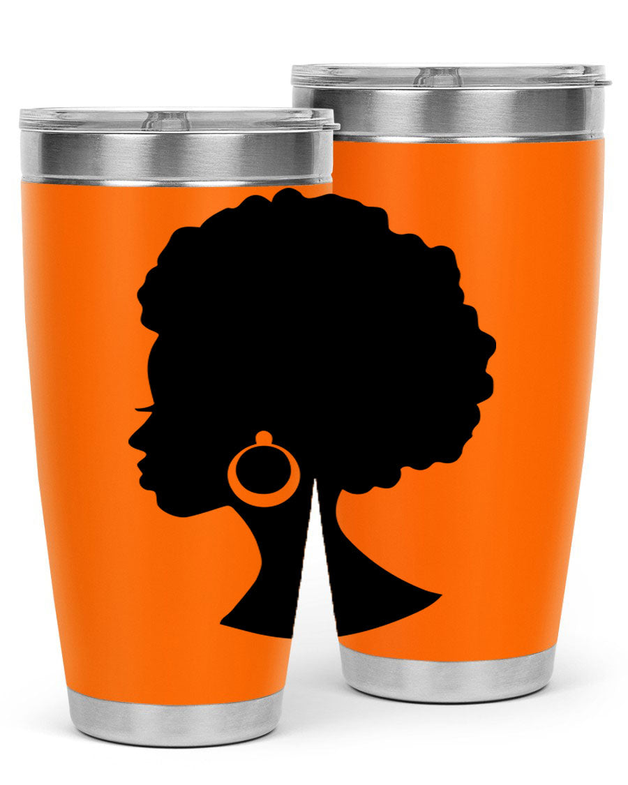 Black Women - Queen 37# Tumbler featuring double wall vacuum stainless steel design with a vibrant print celebrating black women.