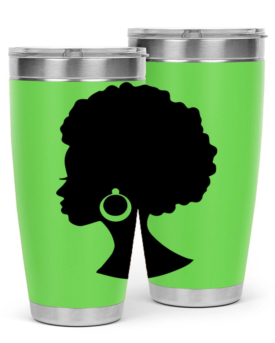 Black Women - Queen 37# Tumbler featuring double wall vacuum stainless steel design with a vibrant print celebrating black women.