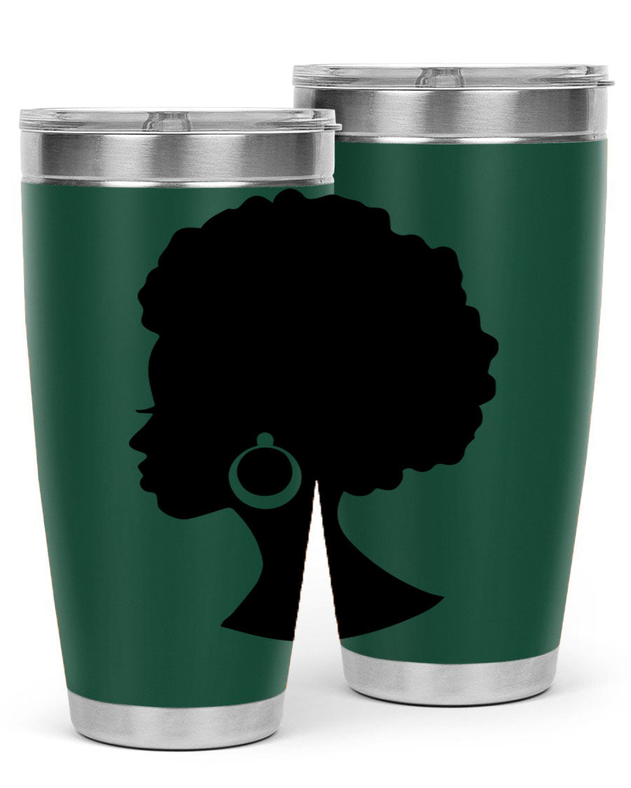 Black Women - Queen 37# Tumbler featuring double wall vacuum stainless steel design with a vibrant print celebrating black women.