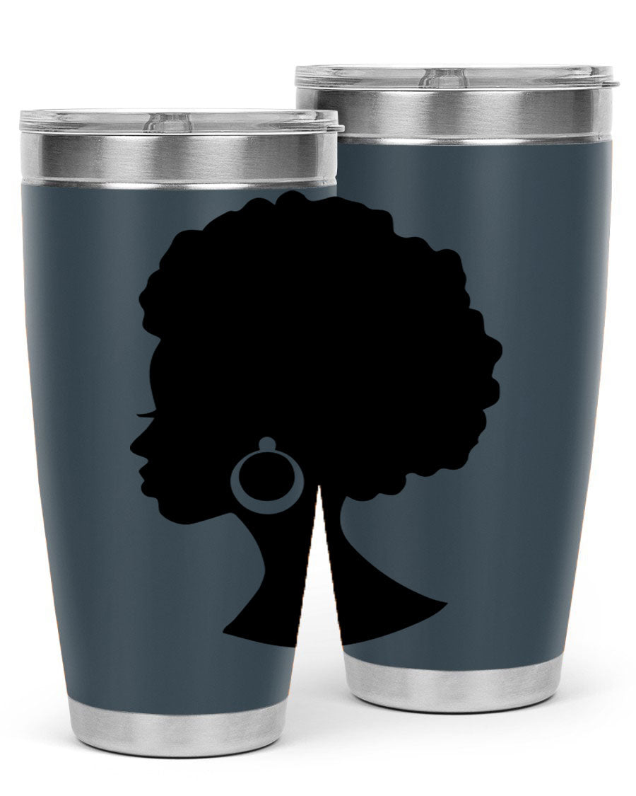 Black Women - Queen 37# Tumbler featuring double wall vacuum stainless steel design with a vibrant print celebrating black women.