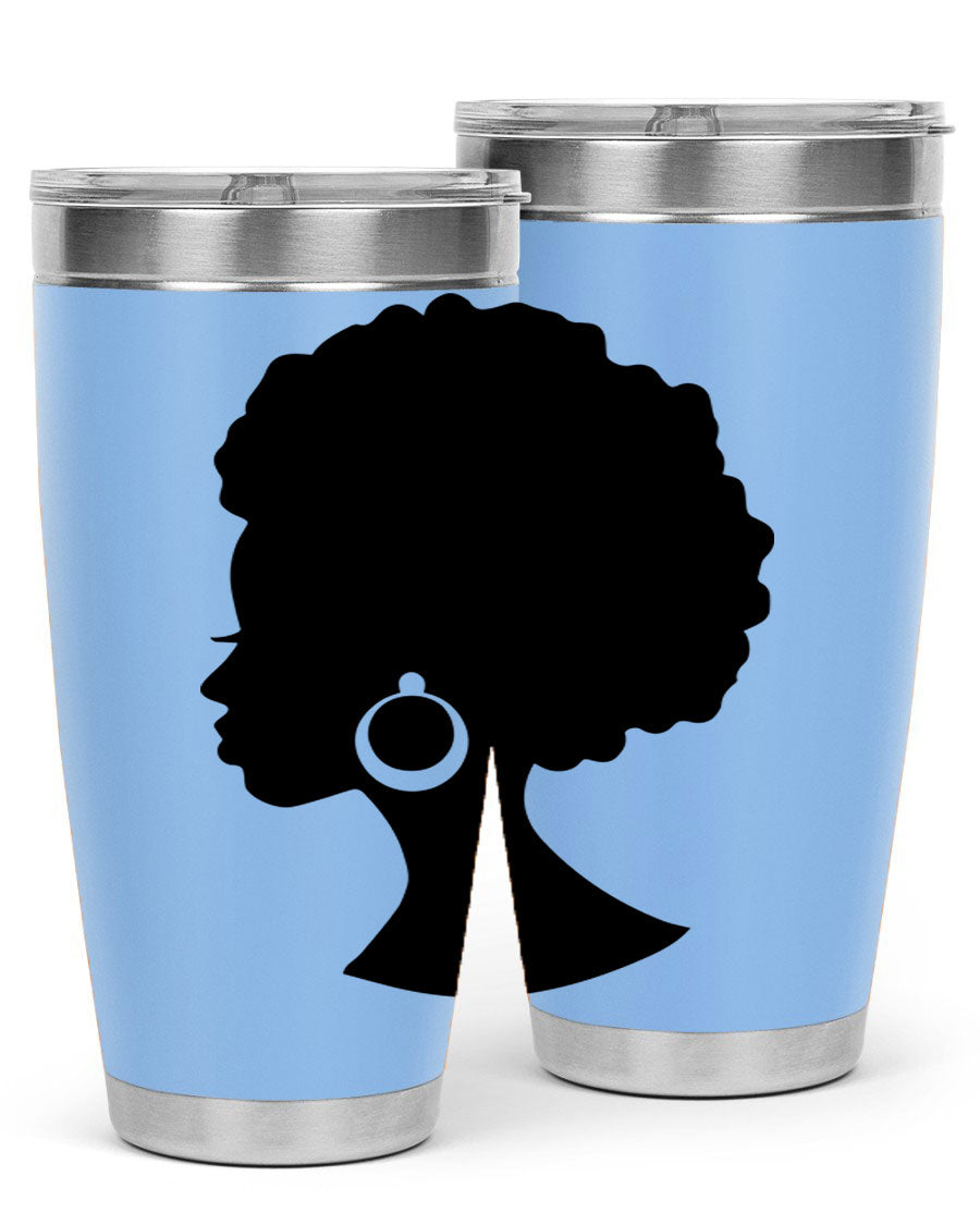 Black Women - Queen 37# Tumbler featuring double wall vacuum stainless steel design with a vibrant print celebrating black women.