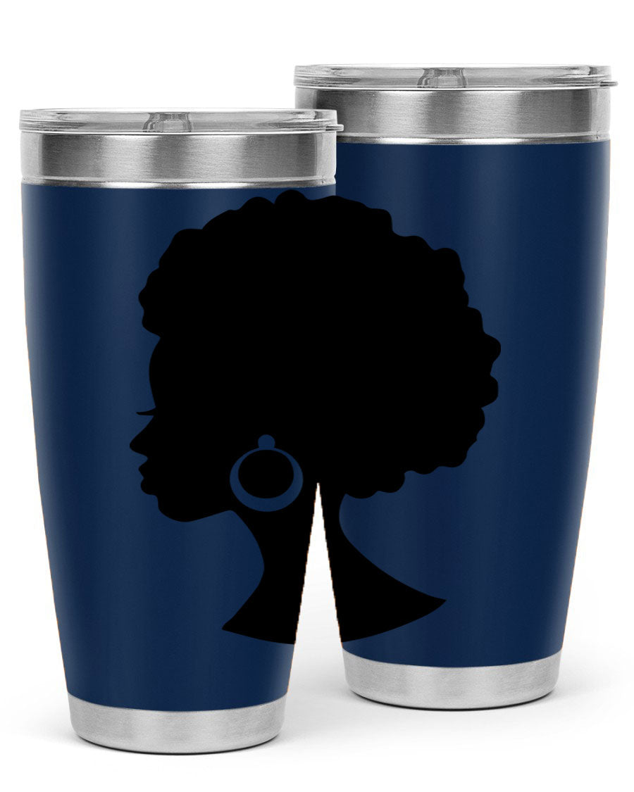 Black Women - Queen 37# Tumbler featuring double wall vacuum stainless steel design with a vibrant print celebrating black women.