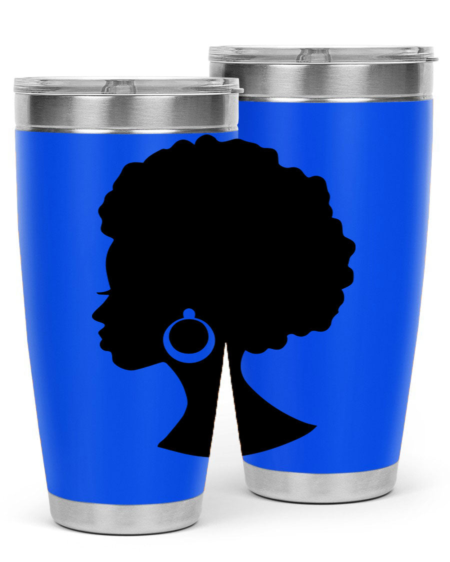 Black Women - Queen 37# Tumbler featuring double wall vacuum stainless steel design with a vibrant print celebrating black women.