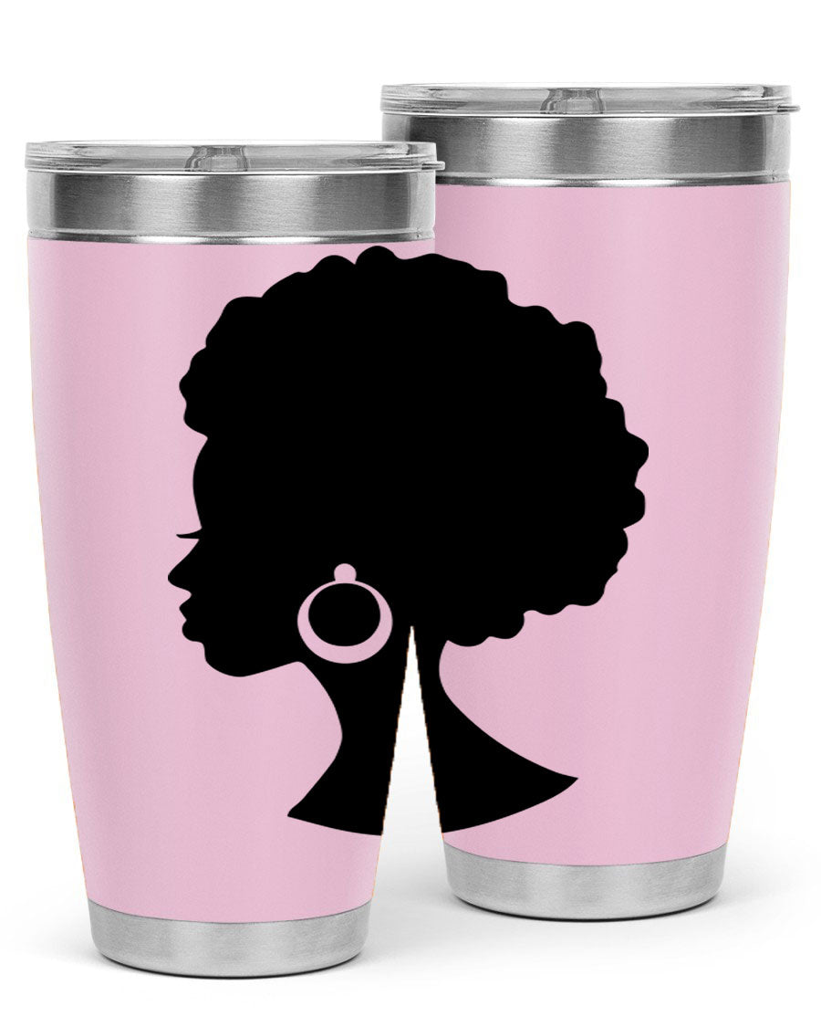 Black Women - Queen 37# Tumbler featuring double wall vacuum stainless steel design with a vibrant print celebrating black women.