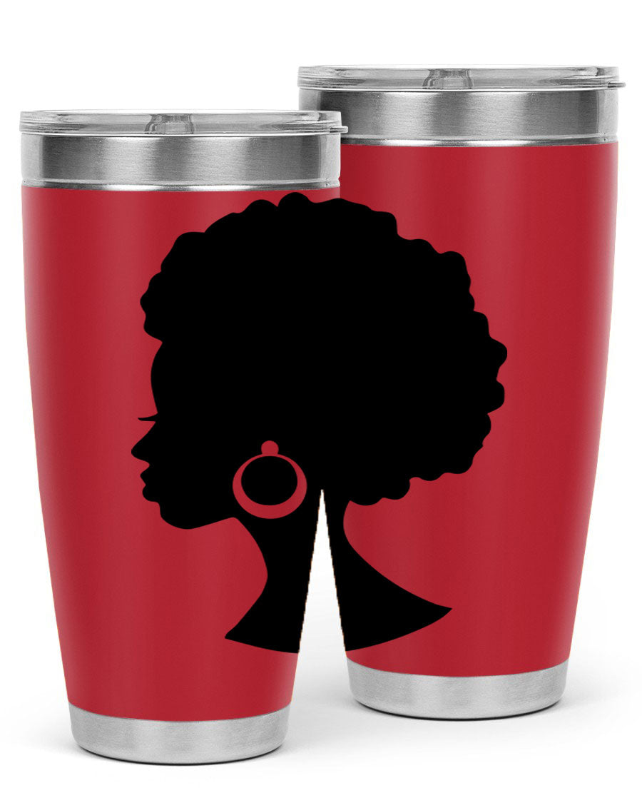Black Women - Queen 37# Tumbler featuring double wall vacuum stainless steel design with a vibrant print celebrating black women.