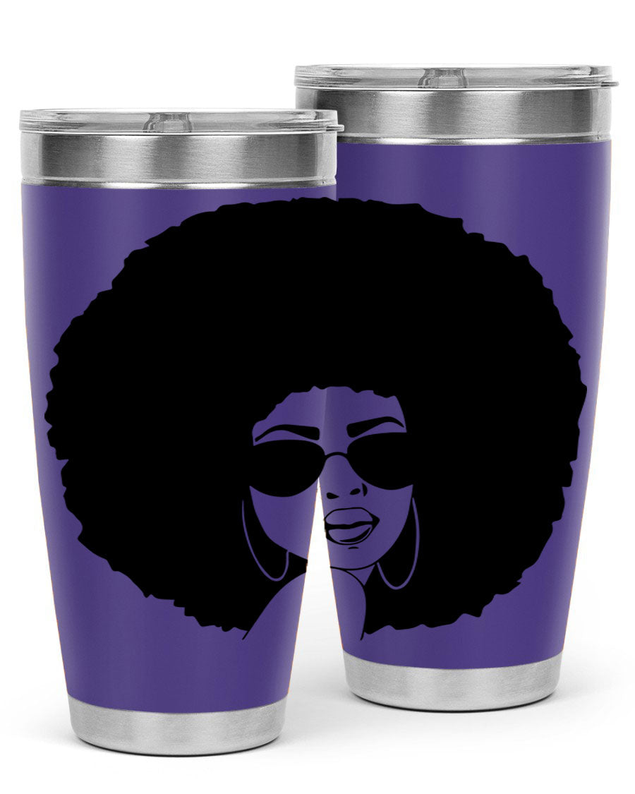 Black Women - Queen 46# Tumbler showcasing double wall vacuum stainless steel design with vibrant print.