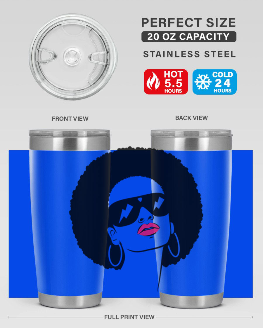 Black Women - Queen 66# Tumbler in stainless steel with a stylish design, perfect for hot and cold beverages.