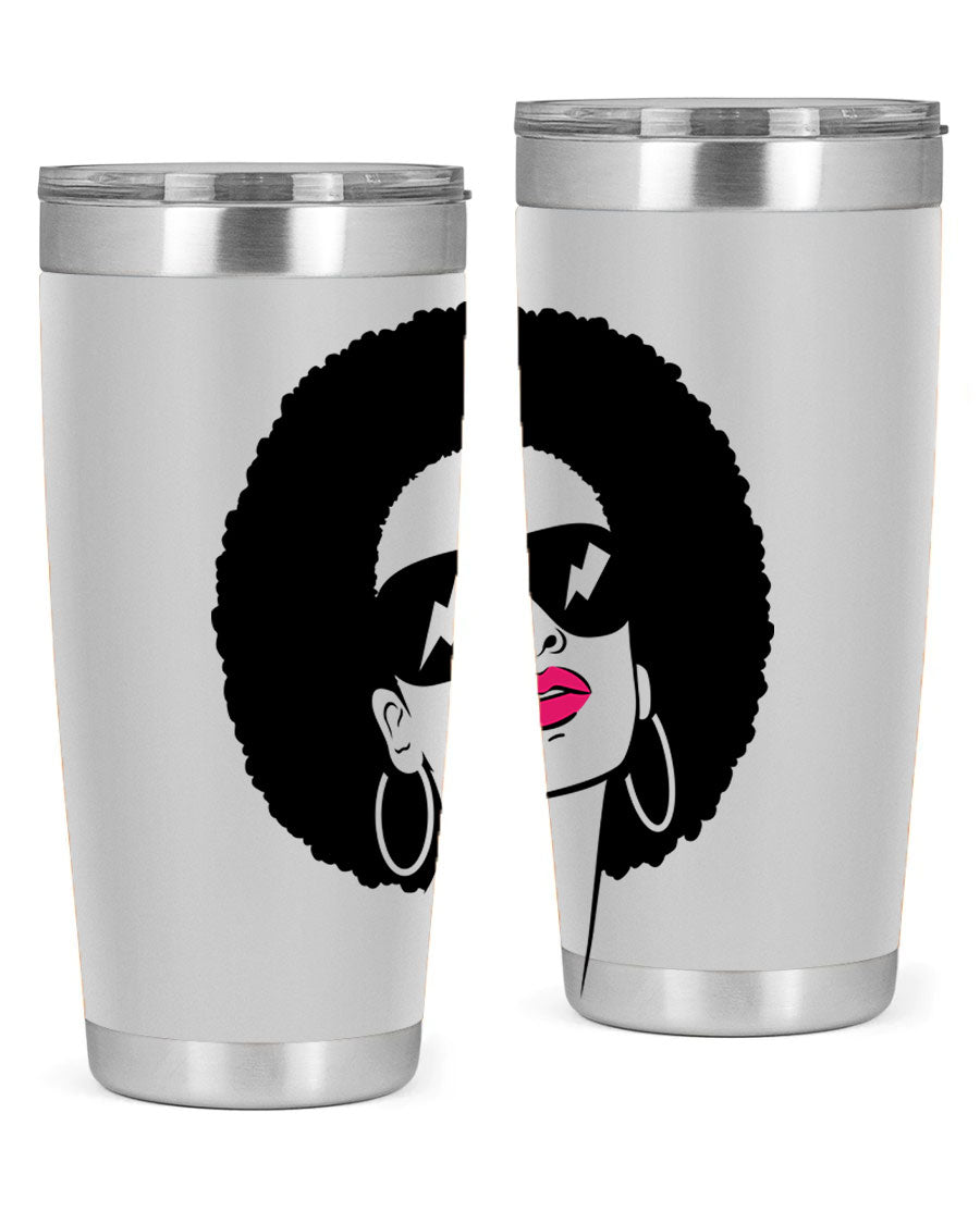 Black Women - Queen 66# Tumbler in stainless steel with a stylish design, perfect for hot and cold beverages.