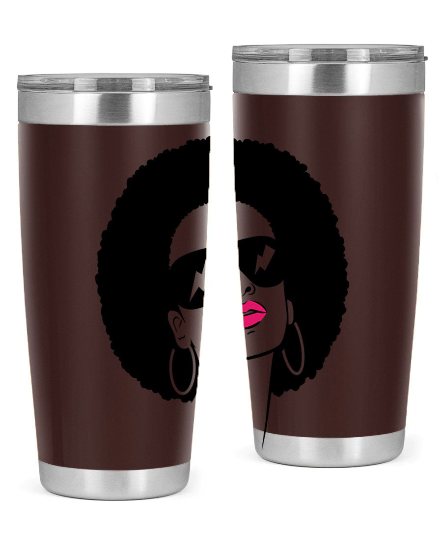Black Women - Queen 66# Tumbler in stainless steel with a stylish design, perfect for hot and cold beverages.