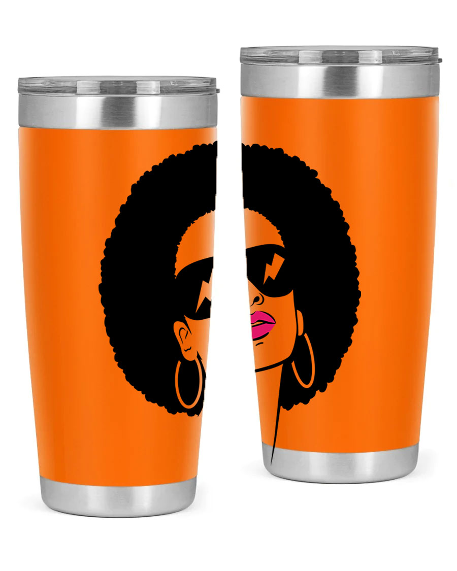 Black Women - Queen 66# Tumbler in stainless steel with a stylish design, perfect for hot and cold beverages.