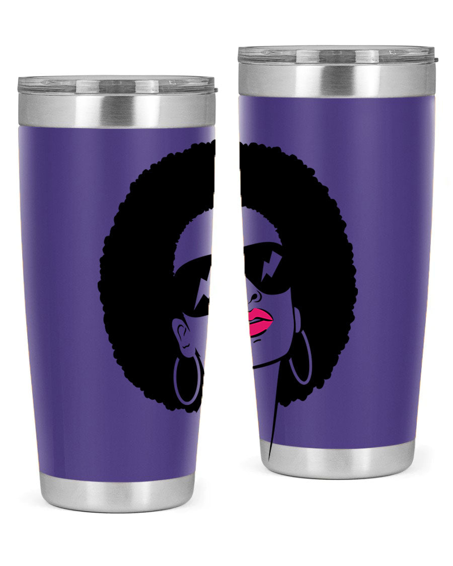 Black Women - Queen 66# Tumbler in stainless steel with a stylish design, perfect for hot and cold beverages.