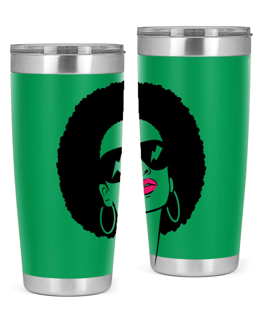 Black Women - Queen 66# Tumbler in stainless steel with a stylish design, perfect for hot and cold beverages.