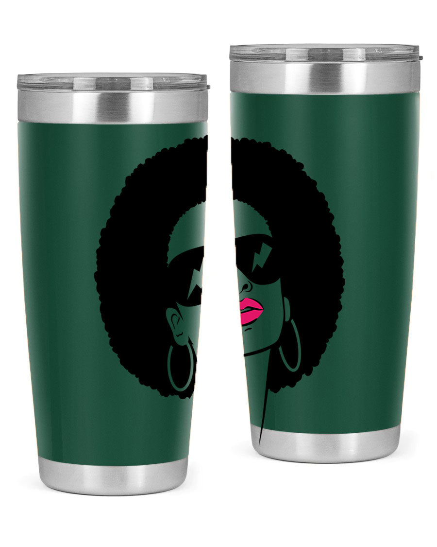 Black Women - Queen 66# Tumbler in stainless steel with a stylish design, perfect for hot and cold beverages.