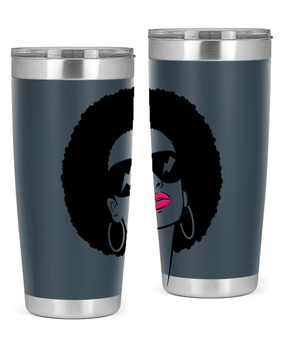 Black Women - Queen 66# Tumbler in stainless steel with a stylish design, perfect for hot and cold beverages.