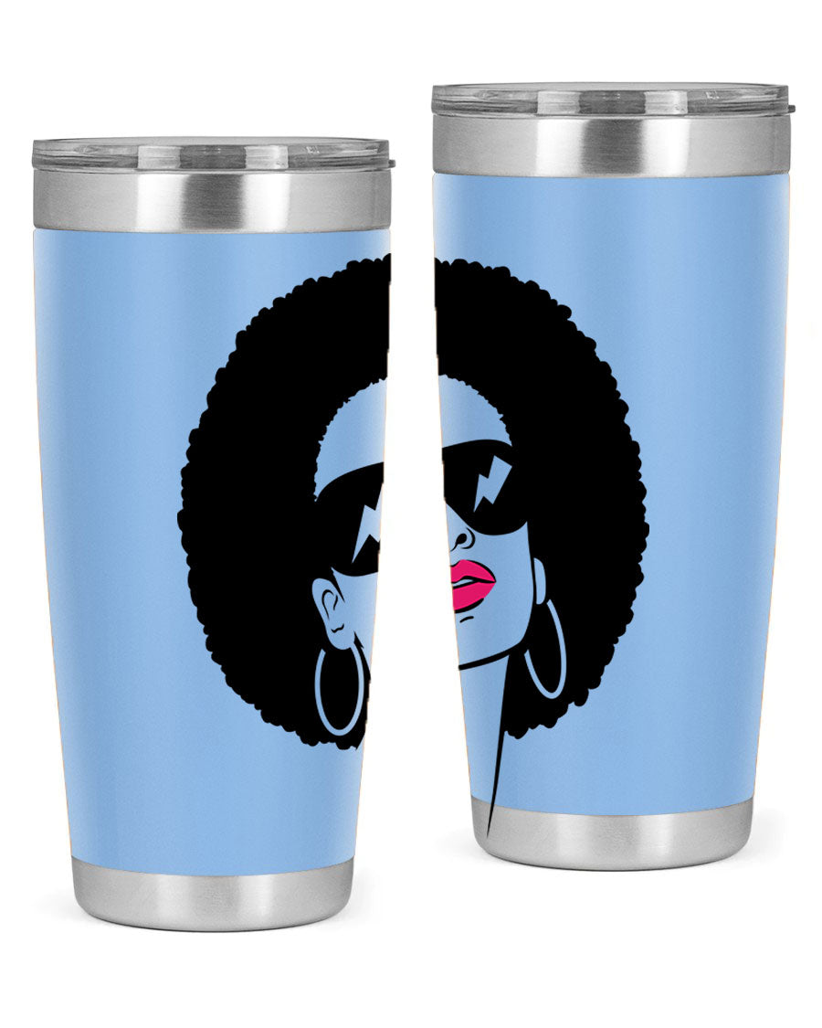 Black Women - Queen 66# Tumbler in stainless steel with a stylish design, perfect for hot and cold beverages.