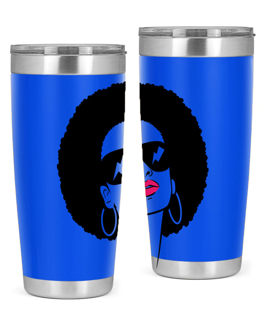 Black Women - Queen 66# Tumbler in stainless steel with a stylish design, perfect for hot and cold beverages.