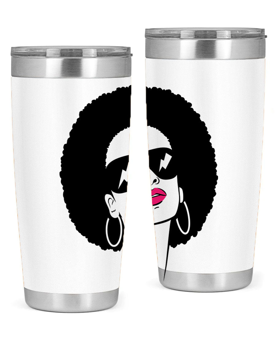 Black Women - Queen 66# Tumbler in stainless steel with a stylish design, perfect for hot and cold beverages.