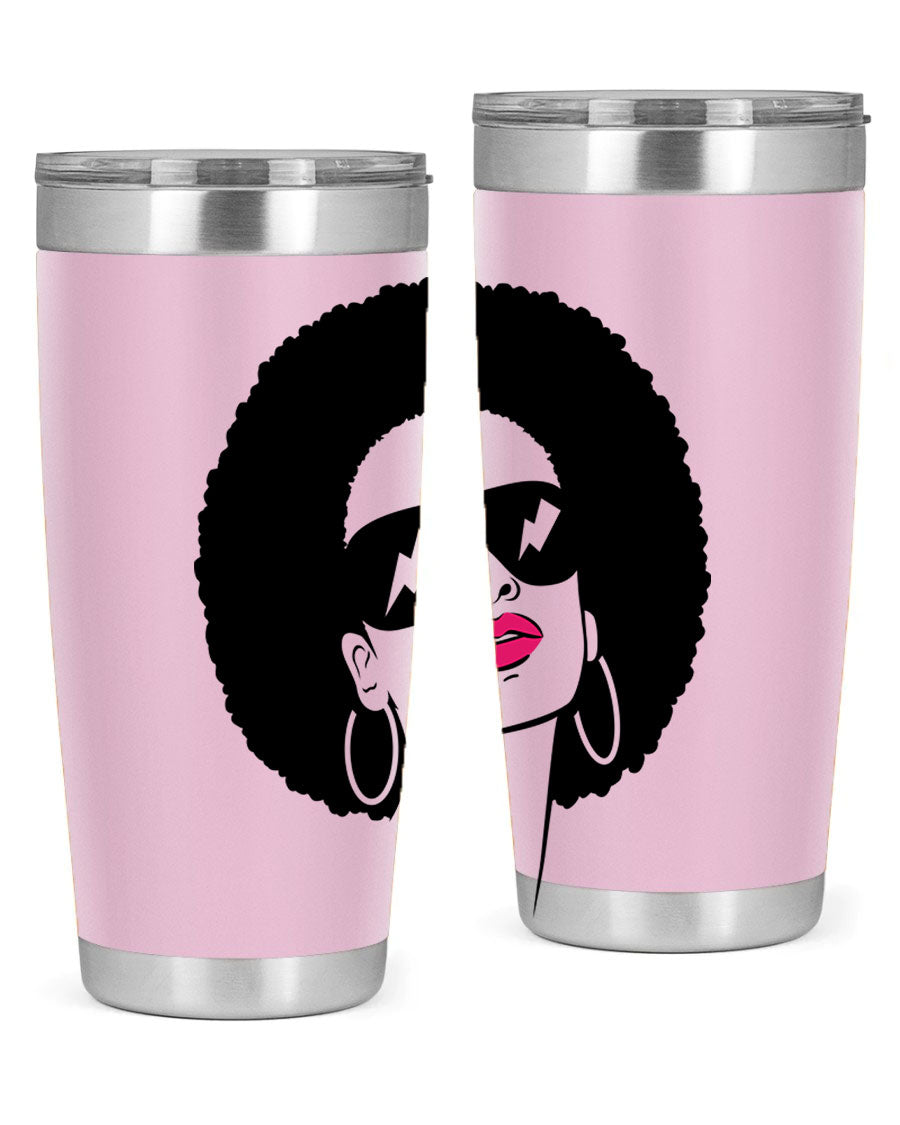Black Women - Queen 66# Tumbler in stainless steel with a stylish design, perfect for hot and cold beverages.